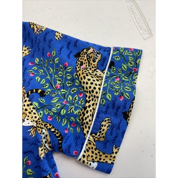 Print Fresh Bagheera Pajama Set Size SM Leopard Print Blue short slv Top &  Pant - Picture 6 of 13